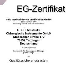 EG Zertifikat Anhang II HF Chirurgie