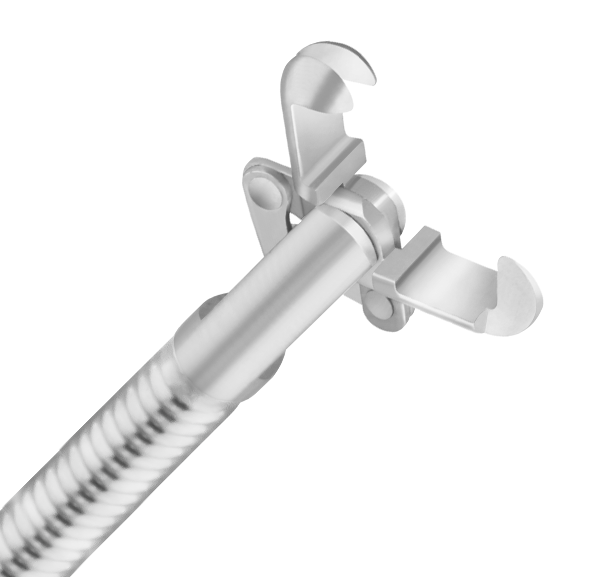 Cardiology hooked grasping forceps with 1x2 teeth - flexible